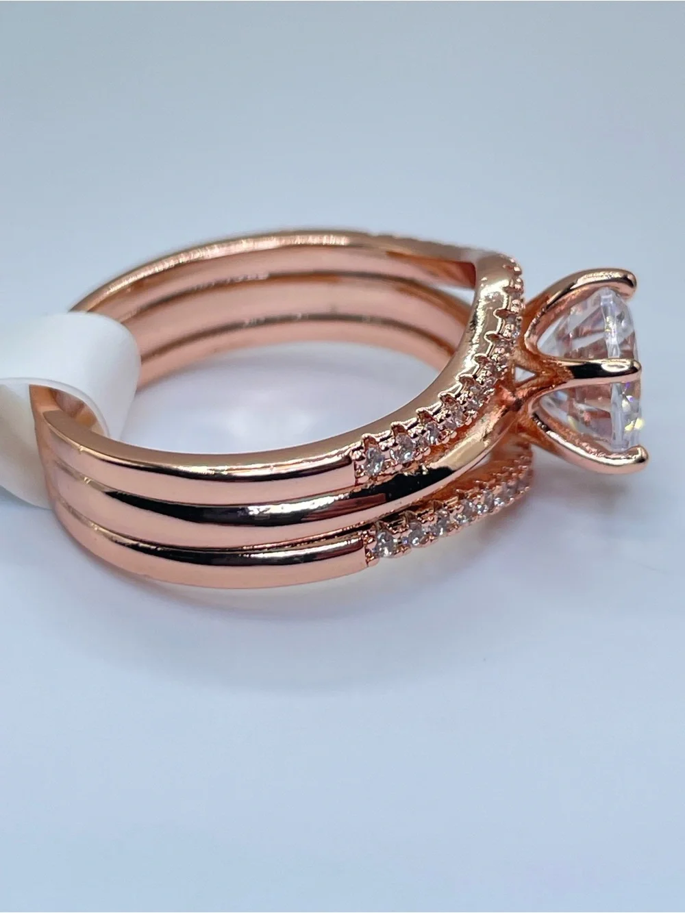 Swarovski Crystal Elements White Crystal Solitaire Statement Ring Sz 10